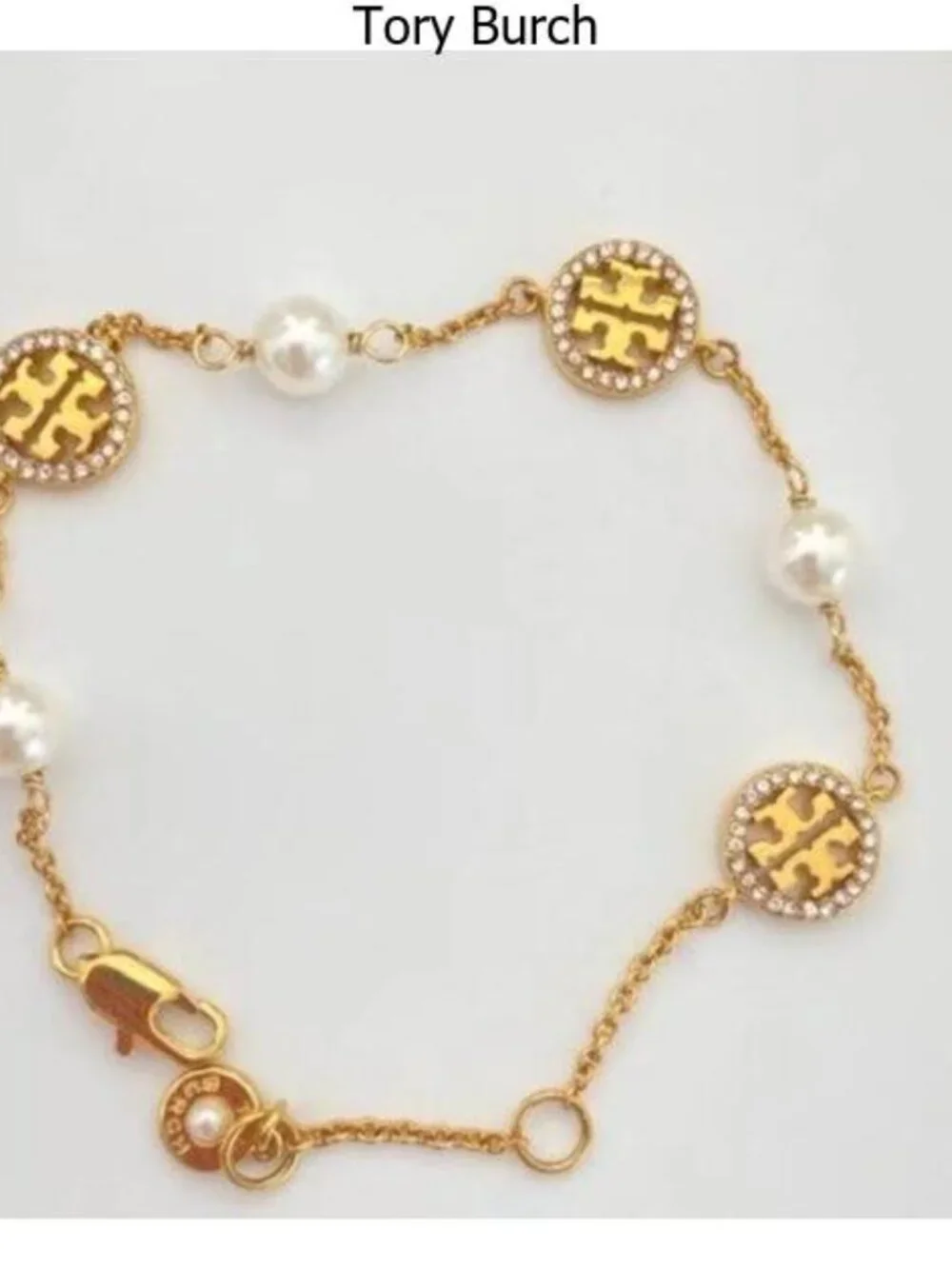 Tory Burch paved pearl bracelet